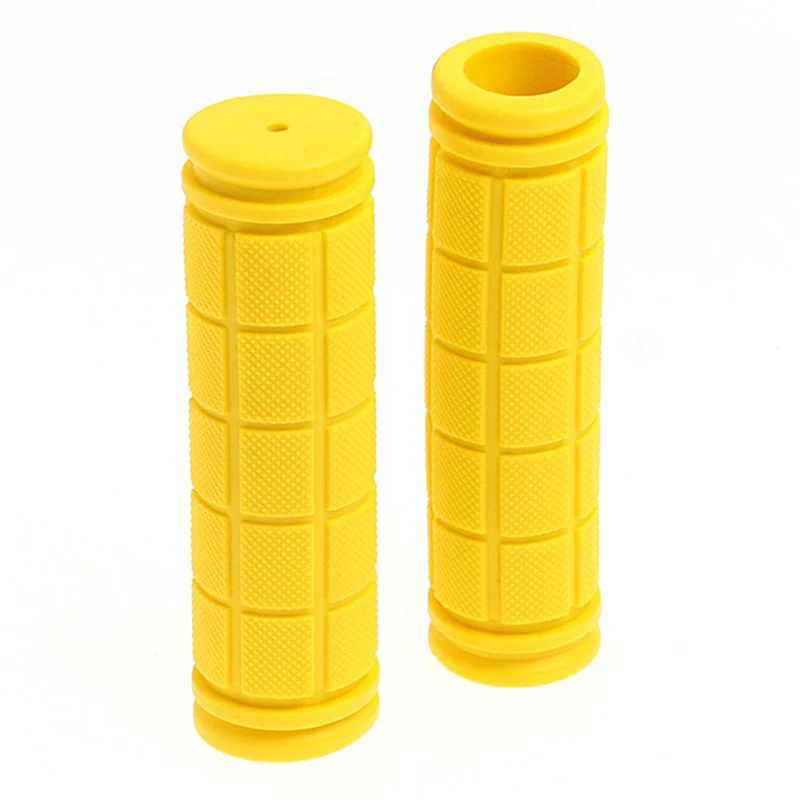 NEW YELLOW SOFT RUBBER HANDLEBAR GRIP SET MTB// FIXIE BICYCLE BIKE