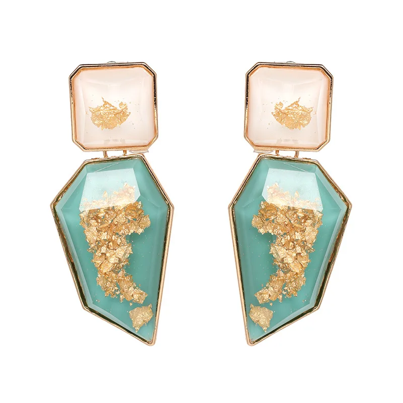 

Fashion Big Resin Pendant Dangle Drop Earrings for Women Statement Bohemia Wedding Party Jewelry Vintage Ethnic Crystal Earrings