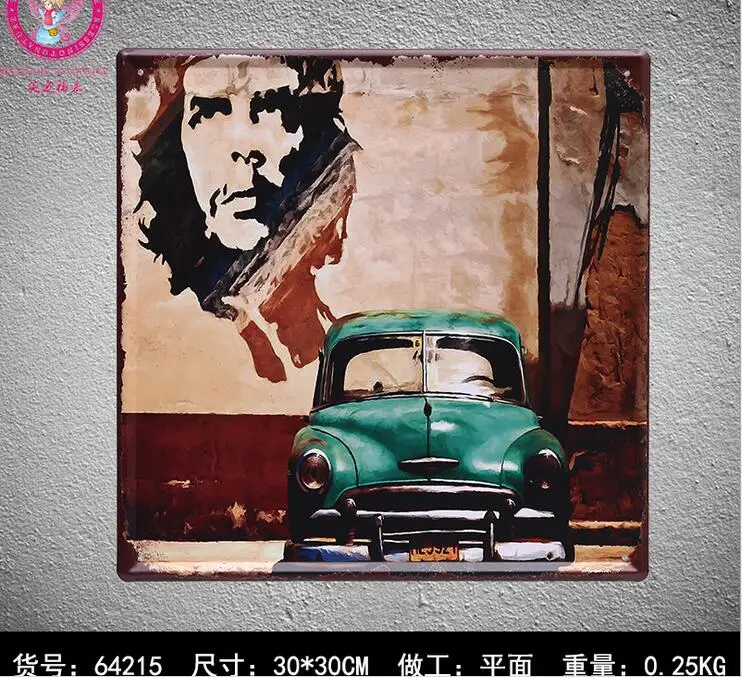 VINTAGE CAR PRINTING Tin Sign Metal Plaque Vintage Style Wall Sticker