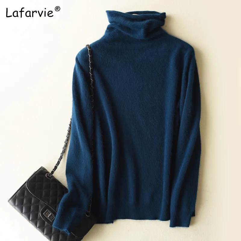 Lafarvie New Autumn Winter Turtleneck Women Sweater Pullover Female Casual Thick Knitted Mink Cashmere Sweater Warm High Quality Lafarvie New Autumn Winter Turtleneck Women Sweater Pullover Female Casual Thick Knitted Mink Cashmere Sweater Warm High Quality