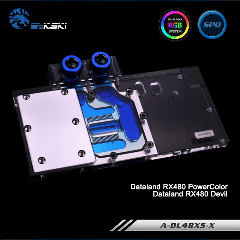 Bykski A-DL48XS-X Full Cover Graphics Card Water Cooling Block RGB/RBW/ARUA for Dataland RX480 PowerColor/Devil, RX470 RX580 Bykski A-DL48XS-X Full Cover Graphics Card Water Cooling Block RGB/RBW/ARUA for Dataland RX480 PowerColor/Devil, RX470 RX580