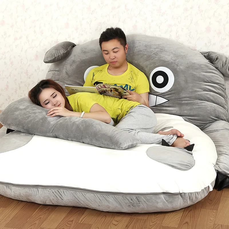 Harga Besar Totoro matelas Tunggal dan Ganda Tidur Raksasa Totoro Tidur Kasur Pad Tatami Kasur Bantal Mewah Bantal Beanbag 5 ukuran
