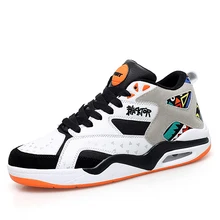 Zapatos De Hombre граффити Мужская баскетбольная обувь дышащие кроссовки из сетки Spor амортизация воздуха спортивная обувь плюс 46 размер