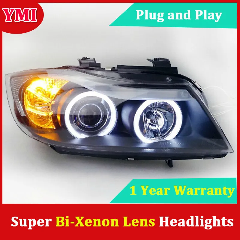 

Lampever Car LED Head Lamp for BMW E90 Headlights 318i 320i 325i Headlight angel eye BI XENON lens Hid 318 320 325 front light