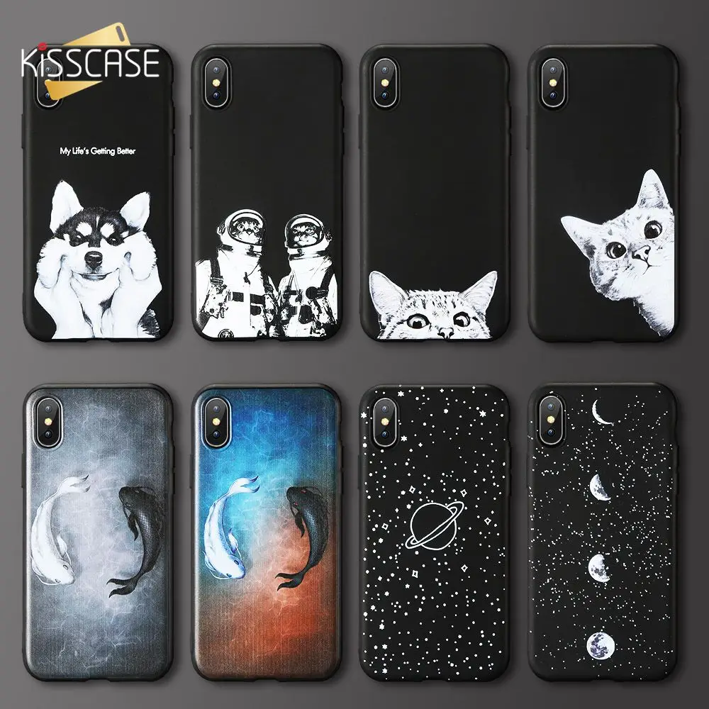 

KISSCASE Cute Cat Dog Soft Case For Huawei Mate 20 10 P20 P10 Lite Pro P Smart Y9 Honor 10 9 Lite 8X 7A Back Cover Capinha Coque