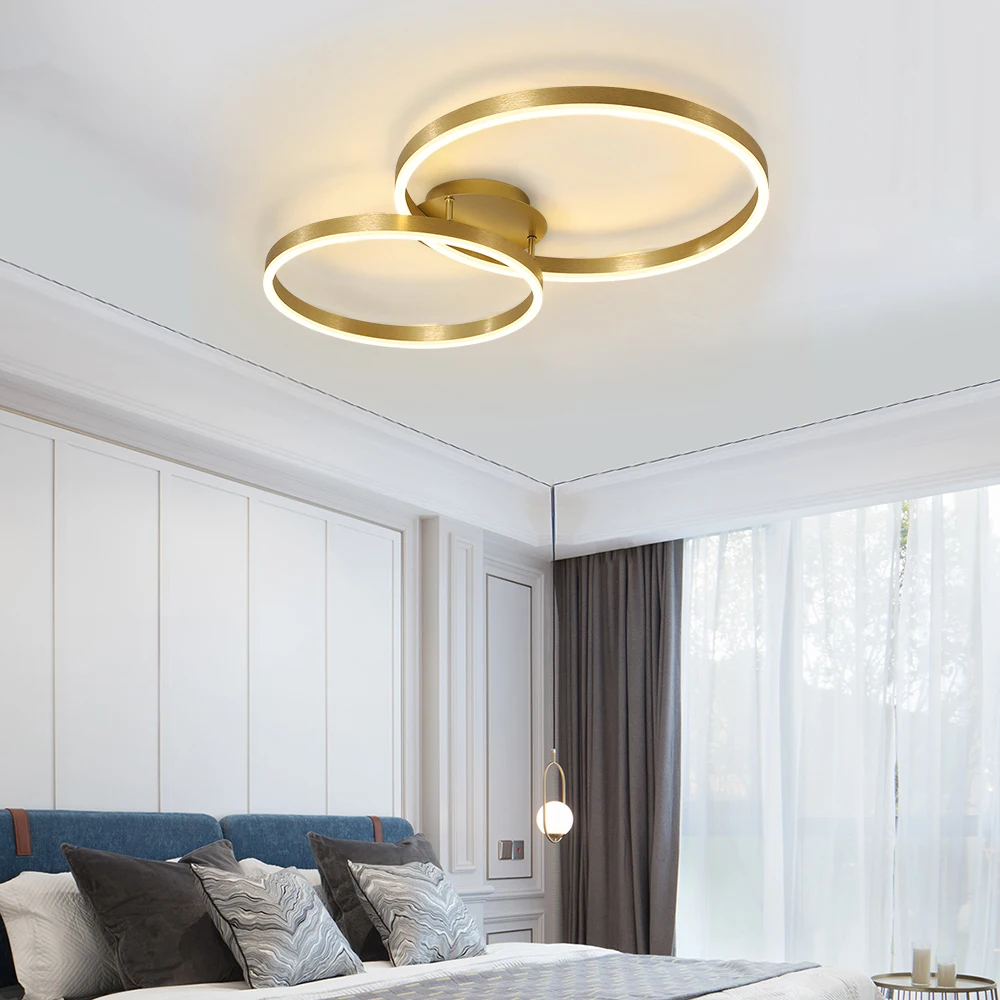 

Modern luxury ceiling lighting bedroom living room plafon lamp ring design ceiling light with acrylic and alumium plafonnier led