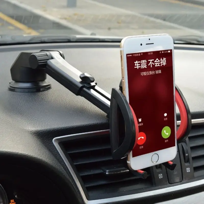 

For Samsung Galaxy S8 S9 Plus A7 A9 Note 7 9 Universal 2In1 Retractable Windshield Dashboard Car Phone Holder Stand 360 Rotating