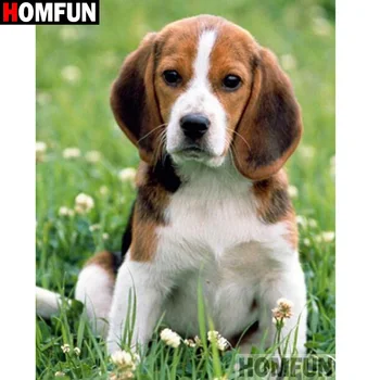 

HOMFUN Full Square/Round Drill 5D DIY Diamond Painting "Animal dog " 3D Diamond Embroidery Cross Stitch Home Decor A20305