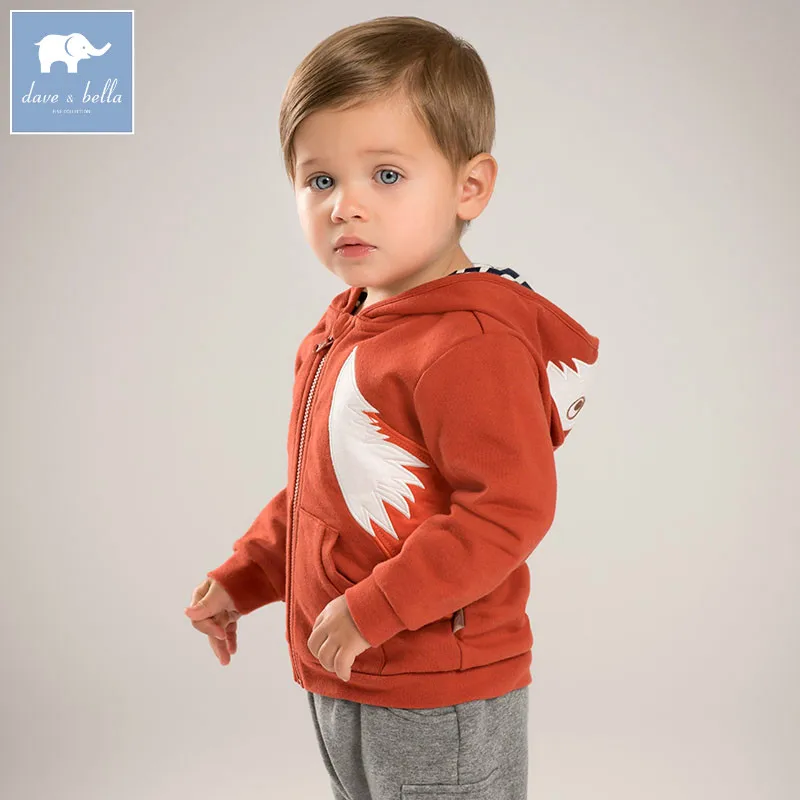 

DB6090 dave bella autumn infant baby boys 100% cotton clothes toddler Hooded coat boys children