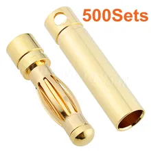500 компл./лот 4,0 мм Золотая пуля разъем Женский Мужской Для RC Батарея ESC Электрический двигатель кабель провод аксессуары