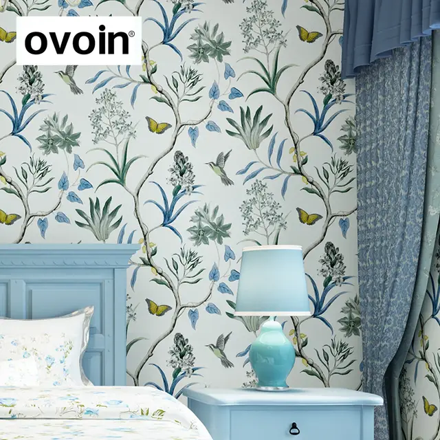 Online Chinoiserie Wallpaper Bedroom Wall Covering Modern Placeholder Chinoiserie Wallpaper Bedroom Wall Covering Modern Vintage Pink Fl Blue Tropical Erfly Birds Flower