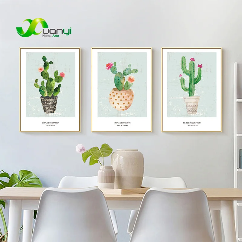 

Nordic Cactus Plant Poster Decorative Pictures Canvas Print Oil Painting Wall Decoraction Modern Painting For Kids Room Unframed