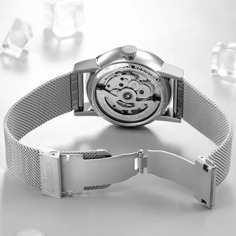CADISEN Роскошные модные брендовые мужские часы автоматические механические наручные часы мужские стальные бизнес водонепроницаемые спортивные часы Relogio Masculino
