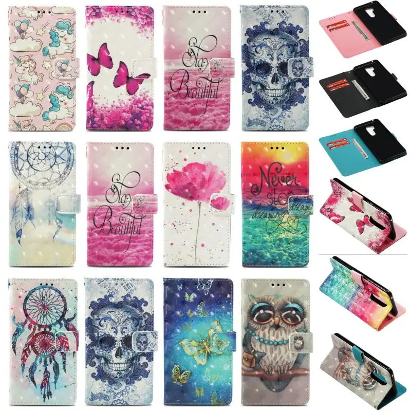 

Leather Flip Case for LG Stylo4 Q Stylus G7 K30 K8 K10 2018 2017 Aristo Fundas Butterfly Skull Chimes Pony Cover Case Bag P03Z