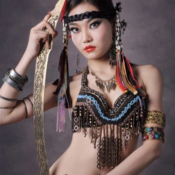 

2018 danza del ventre bra bellydance accessories dance sequin bras danza tribal dance top belly dance costume set professional