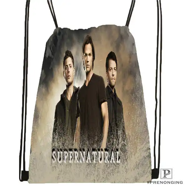 Drawstring Backpack Custom supernatural_сезонная походная сумка на шнурке милый рюкзак для детей(черная спинка) 31x40 см#2018612-01-19 - Цвет: Drawstring Backpack