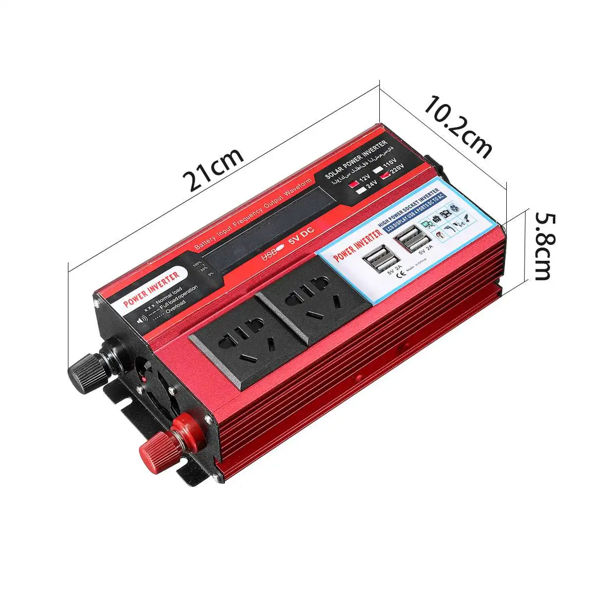 Солнечный инвертор 12V 220V 3000W Pe ak трансформатор преобразователя Напряжения DC 12 V/24 V AC 110V модифицированный ЖК-монитор Синусоидальная волна инверсор