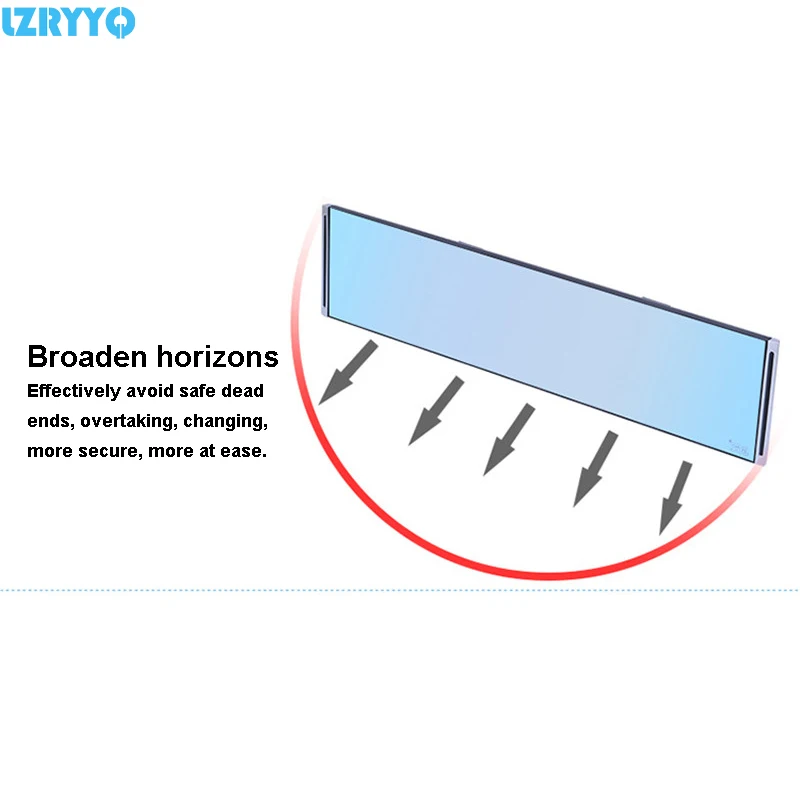 Универсальное автомобильное зеркало заднего вида с покрытием 300 мм, автомобильное внутреннее широкое плоское зеркало заднего вида, сверхширокоугольное вспомогательное плоское зеркало