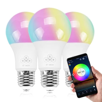 

4.5W E27 LED Bulb RGB+Warm white Bluetooth App control Dimmable LED Bulb Lamp RGBW Color changeable for Party Home decor 85-265V