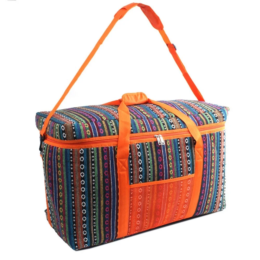 Outdoor Camping Picnic Bag Large Capacity Thermal Folding Thicker Storage Lunch Box Oxford Cloth