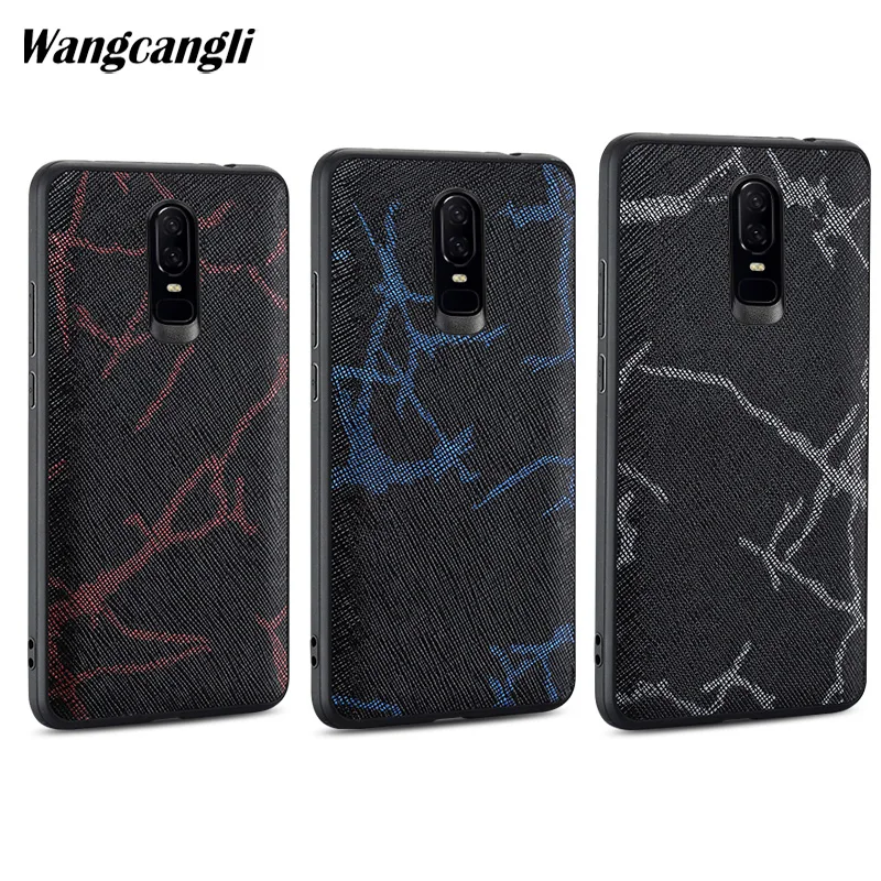 

Wangcangli High-end real cowhide double ten-grain custom mobile phone full case for for oneplus 6 drop-proof dust-proof shell