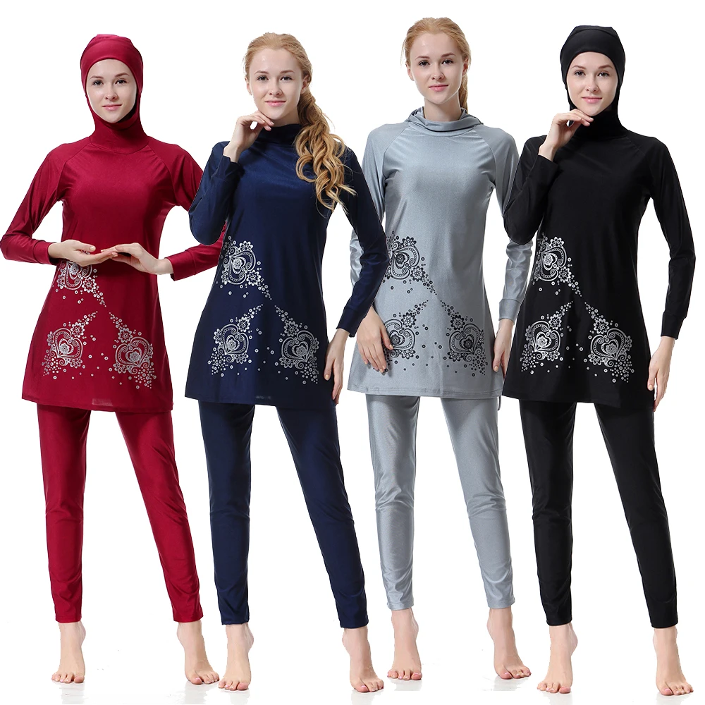 

Muslim swimwear Highly elastic large size Women's Swimsuit Islamic Whole swimsuits Swim Surf Wear Sport s-xxxl