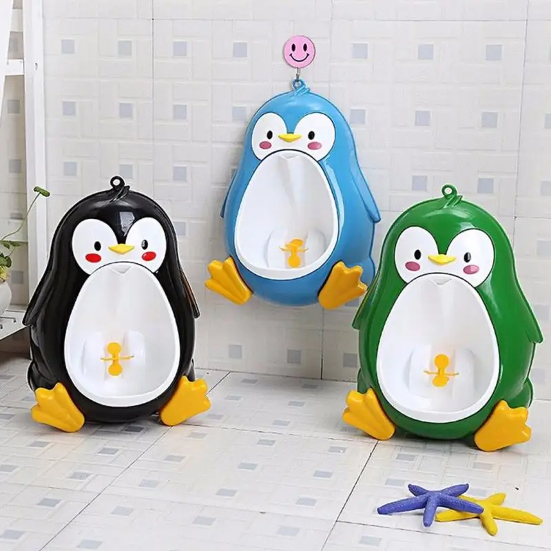 Wall Hanging Urinal Bathroom Pee Trainer Baby Boys Penguin Toilet Potty