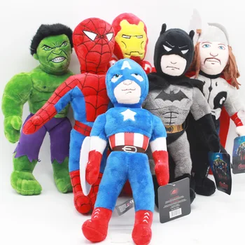 

30cm Marvel The Avengers Spiderman Iron Man Hulk Captain America Batman Plush Doll Toy Soft Stuffed Toys for Kids Children Gifts