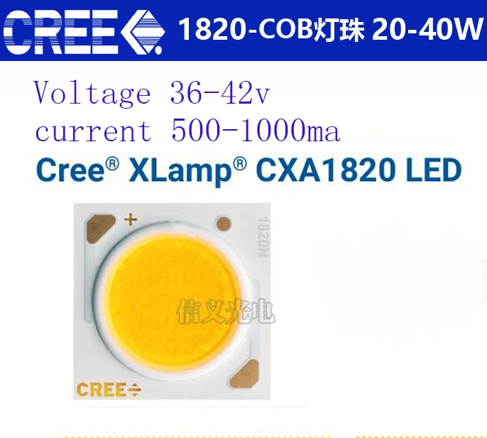 CREE XLamp CXA1820 COB 20W25W30W35w40w led 3000-4500LM с высоким уровнем ультратонкое естественное освещение CRI 80 white5000k warmwhite3000k DC36V MAX1050MA