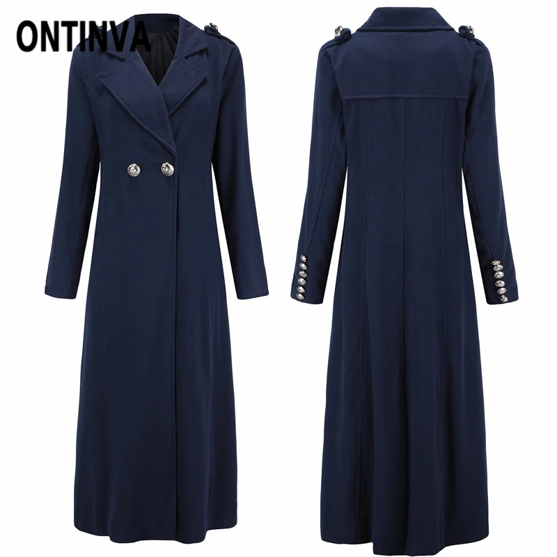 

Women Woolen Overcoat Black Poncho Winter Button Fashion Ladies 2XL Coat Dress Feminino Loose Warm Outerwear Inverno Overcoat