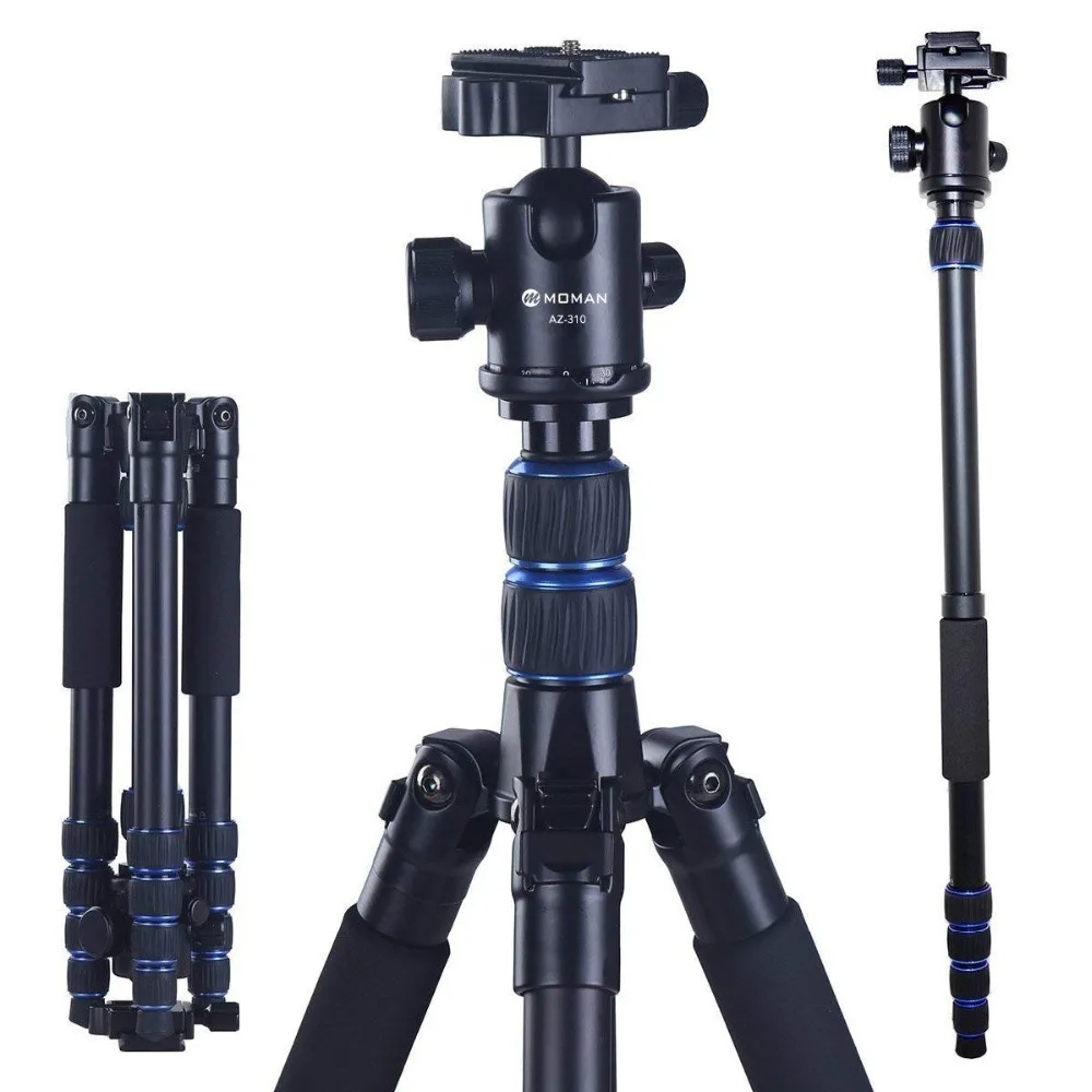 

[RU WAREHOUSE] Moman AZ310 Camera Tripod / Monopod with 360 Degree Fluid Ball Head Aluminum Alloy Axis Inversion Design 15KG Max