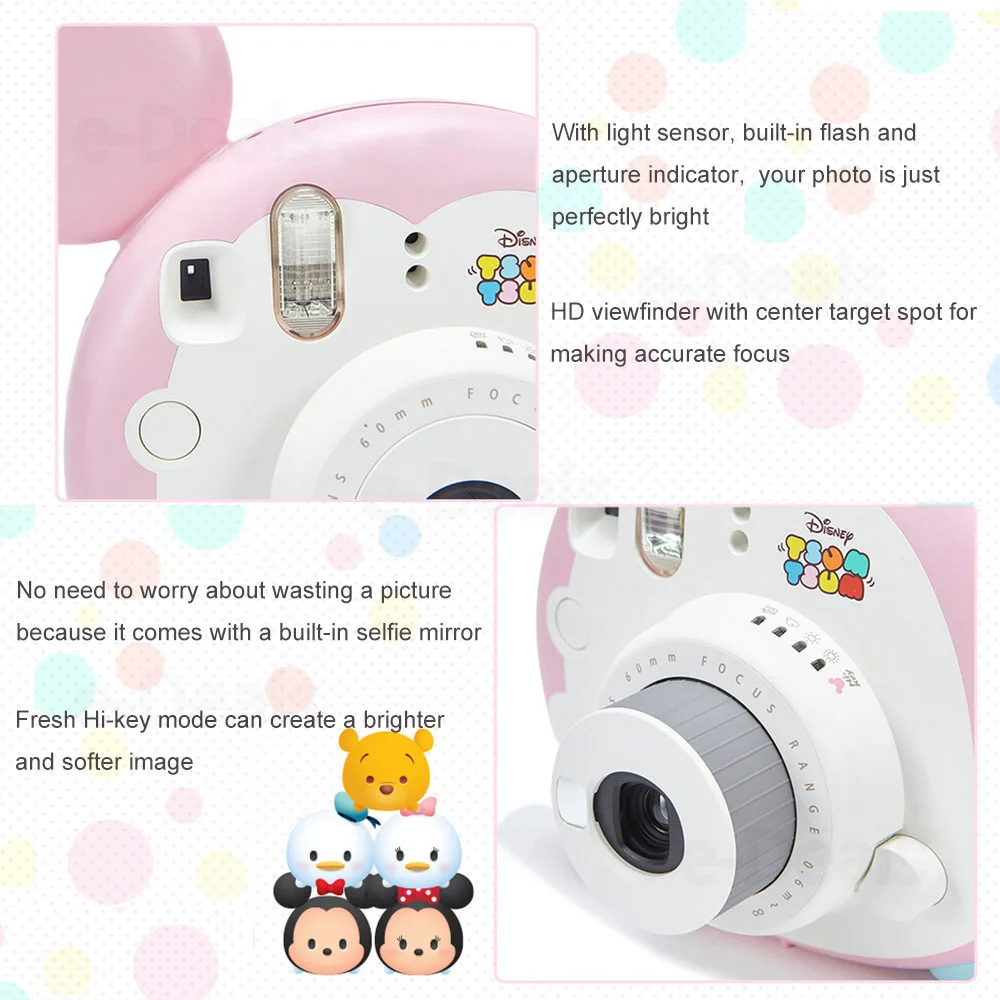 Фотокамера Fujifilm Instax Mini Tsum Intant с зеркалом для селфи и крупным объективом, подарок на свадьбу, день рождения, фестиваль