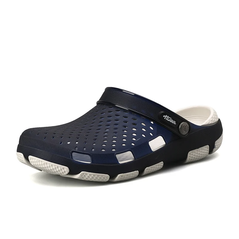 

2019 Fashion New Summer Men Beach Sandals Shoes Man Hollow Slippers Shoes Outdoor Men Jelly Shoes Mesh Lighted Casual Croc Shoes