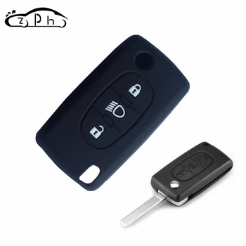 

3 Buttons Soft Silicone Rubber Car Key Cover Case Shell Skin Protector Fob For Citroen C2 C3 C4 Picasso Xsara C5 C6 C8 Free Ship