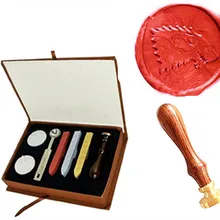 Винтаж круто Волк Индивидуальный свадебные приглашения Воск уплотнительное штамп палисандр ручки Щупы для мангала плавления ложка подарочная коробка комплект