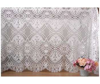 

3 meters length high grade black white thickened lace fabric.Wedding dress, sewing fabric 1.5M width DIY home decoration fabric