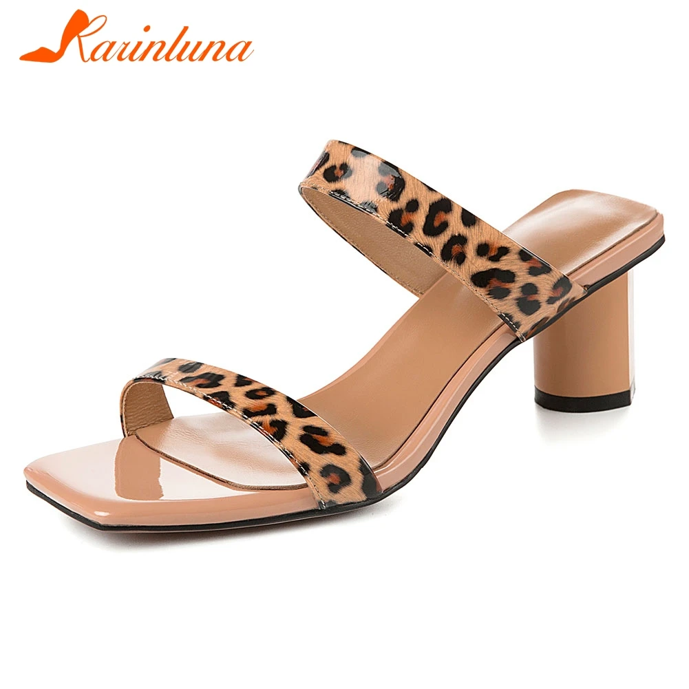 

KARINLUNA 2019 Women Shoes Big Size 33-42 Genuine Leather Fashion Sexy Leopard Party Summer Sandals Shoes Woman