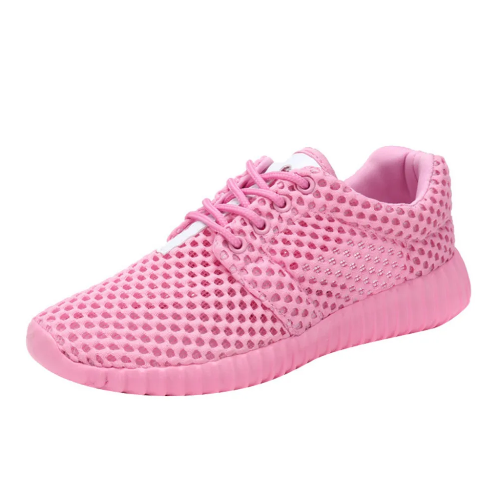 2019 Women's sports shoes breathable hollow net travel comfort shoes breathable mesh casual shoes sports shoes for female 40J10 (2)