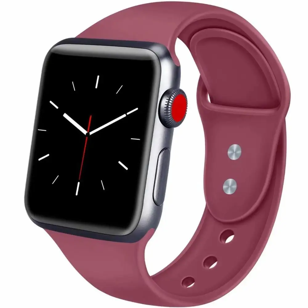 10 шт./лот 22 2 цвета пряжки твердый силикон ремешок для наручных часов Apple Watch Смарт i
