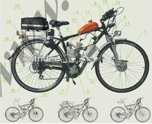 2 ход 48CC велосипед Двигатель газ комплект/Бензиновый двигатель для велосипедов