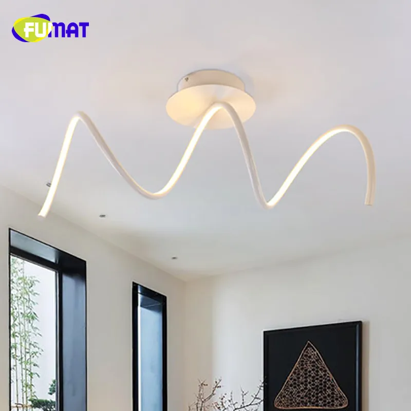 Fumat blanco aluminio LED Luces de techo comedor iluminación salón dormitorio techo Lámparas bar arte luminarias para Teto