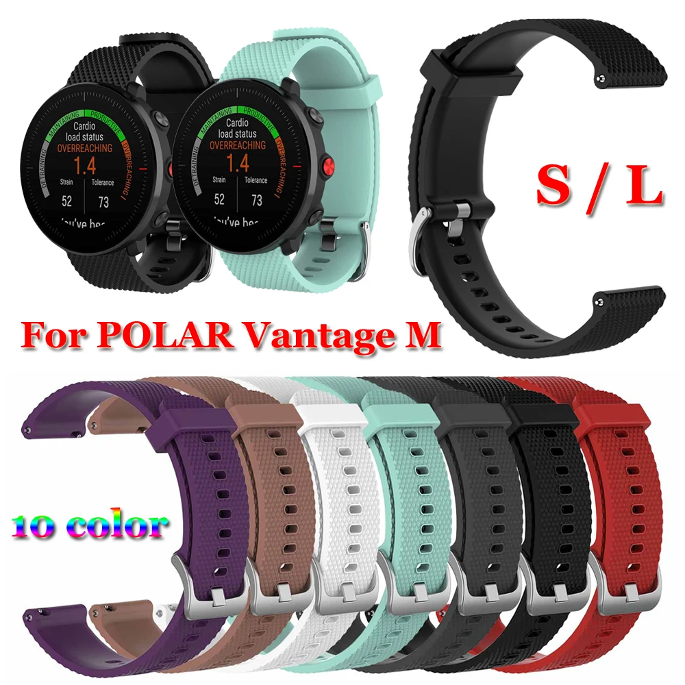 Регулируемый силиконовый Смарт-часы браслет 22 мм ремешок для Polar Vantage M мягкие напульсники высокого качества