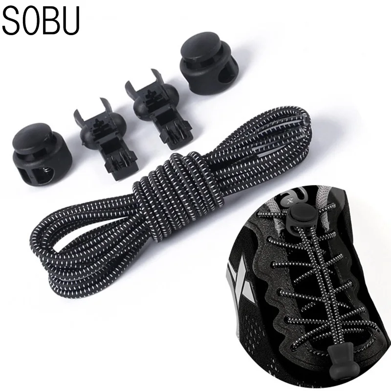 Stretching Lock lace 16 colors a pair Of Locking Shoe Laces Nylon