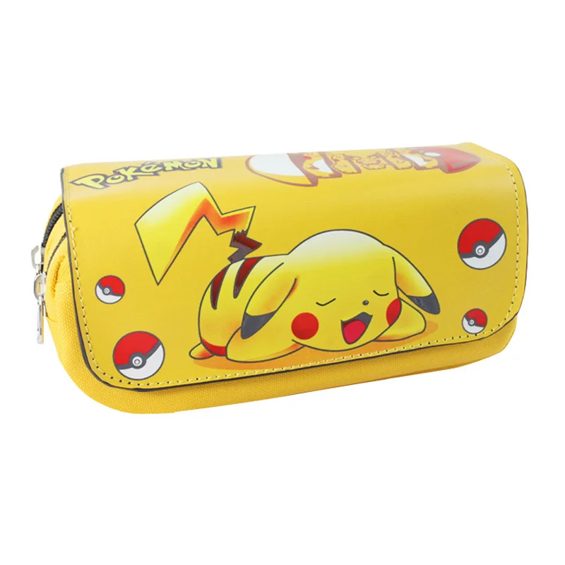 Anime Pocket Monster Pikachu Pencil Case Bag Student Stationery Pouch Cosmetic Travel Makeup Bag