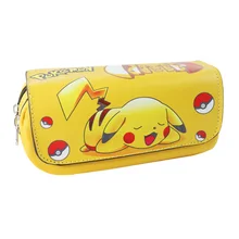 Anime Pocket Monster Pikachu Pencil Case Bag Student Stationery Pouch Cosmetic Travel Makeup Bag