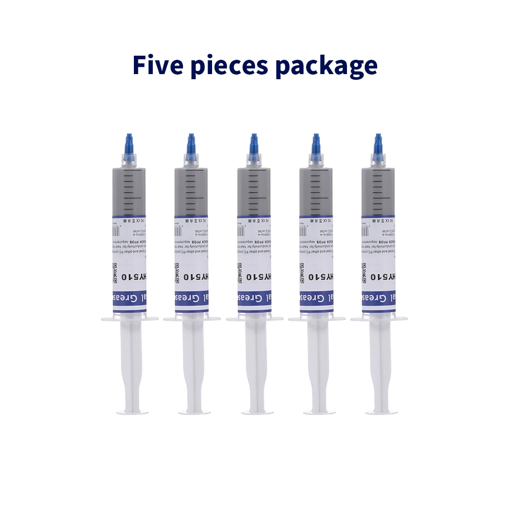 5Pcs Thermal Compound Paste Heat Sink Paste Thermal Grease CPU VGA LED Chipset Silicone Plaster for All Coolers HY510(Grey