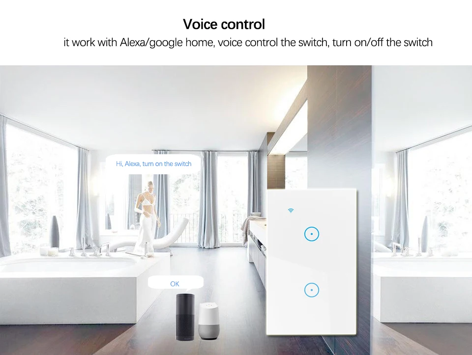 Voice control by alexa google home