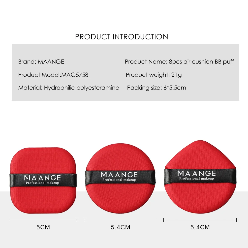 MAANGE 2/3/8 шт. основа для макияжа лица макияж Губка Pro Косметический слойка Красота воздушная подушка для пудры Smooth Wet& Dry Dual-Применение спонж для макияжа инструмент