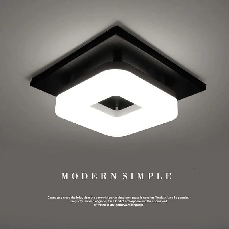 Billige Moderne Minimalismus Schwarz Platz Eisen Dimmen Decke Lampe Bad Balkon Korridor Gang Küche Taucht Montiert Decke Licht