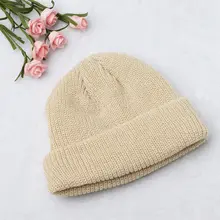 1 шт. Новое поступление, горячая Распродажа, осенне-зимняя теплая Кепка унисекс в стиле ретро, короткая шерстяная шапка, вязаная однотонная теплая шапка